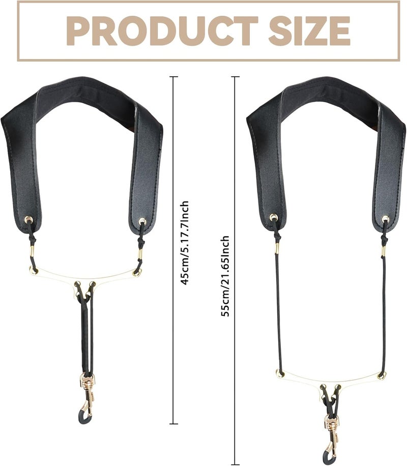 RANMING Alto Saxophone Strap with Adjustable Length Leather Padded Neck Strap for Alto Tenor Saxophone and Clarinet Oboe - Image 4